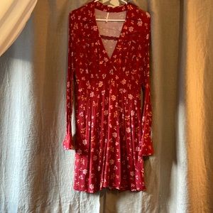 NWOT Red Floral Free People Dress L
